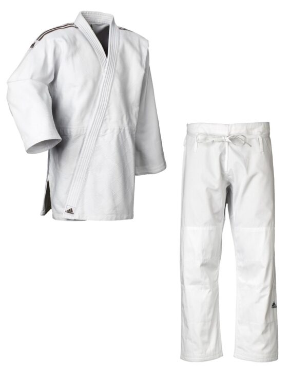 ADIDAS Judo-Anzug J650 "Contest" weiß/schwarze Streifen