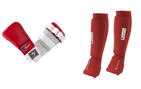 Ju-Jutsu Hand- und Fußschutz Set rot
